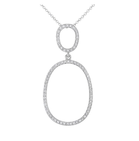 0.24 Ctw Diamond 14k White Gold Round Shape Womens Diamond Necklace Pendant With 16 Inch Chain