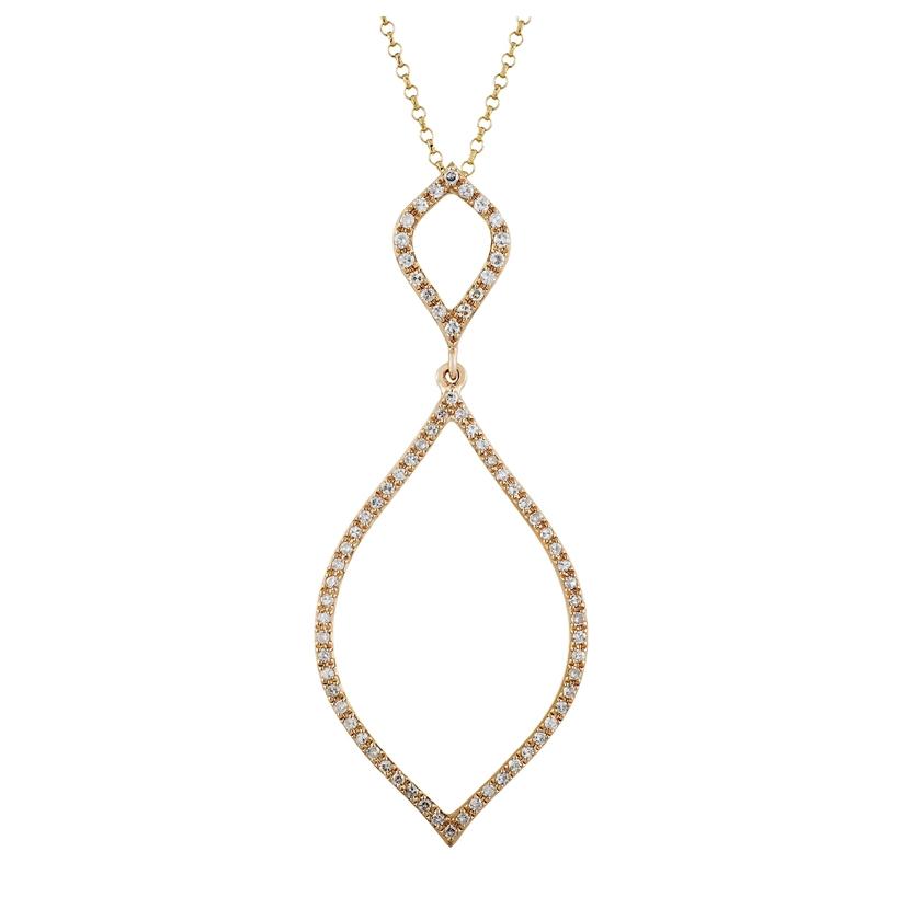 0.23 Ctw Diamond 14k Rose Gold Round Shape Womens Diamond Necklace Pendant With 16 Inch Chain