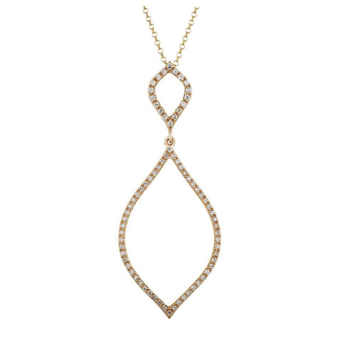 0.23 Ctw Diamond 14k Rose Gold Round Shape Womens Diamond Necklace Pendant With 16 Inch Chain