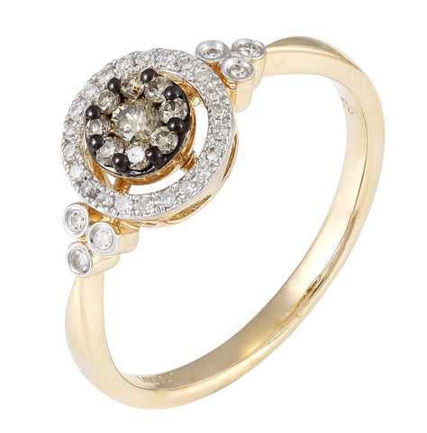 0.24 Ctw Diamond 14k Yellow Gold Round Shape Womens Diamond Ring
