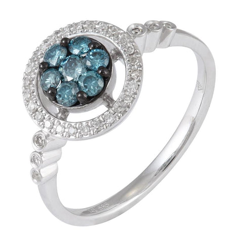 0.39 Ctw Diamond 14k White Gold Round Shape Womens Diamond Ring