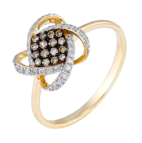 0.24 Ctw Diamond 14k Yellow Gold Round Shape Womens Diamond Ring