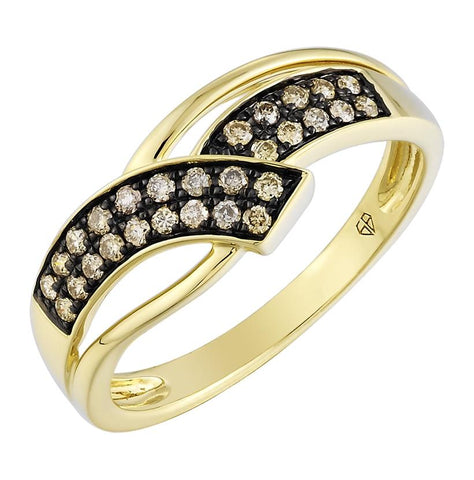 0.21 Ctw Diamond 14k Yellow Gold Round Shape Womens Diamond Ring