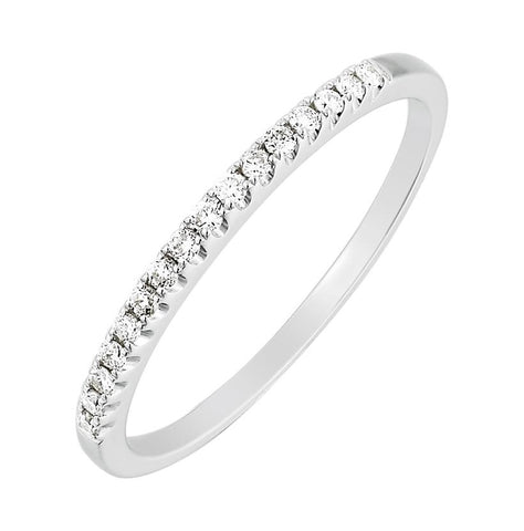 0.12 Ctw Diamond 14k White Gold Round Shape Womens Diamond Ring