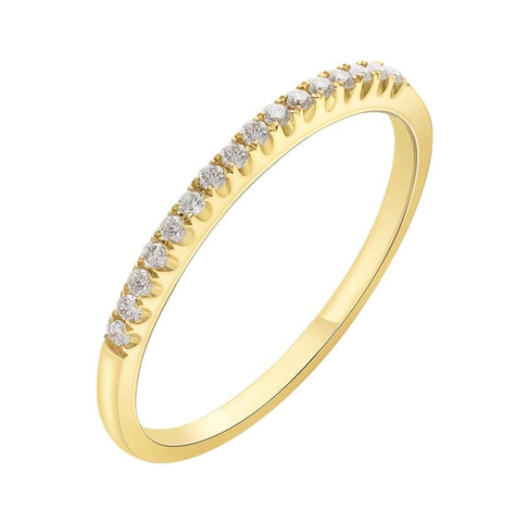 0.12 Ctw Diamond 14k Yellow Gold Round Shape Womens Diamond Ring