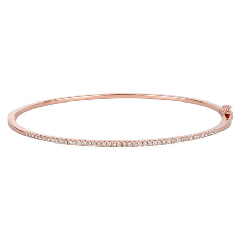 0.3 Ctw Diamond 14k Rose Gold Round Shape Womens Diamond Bangle Bracelet