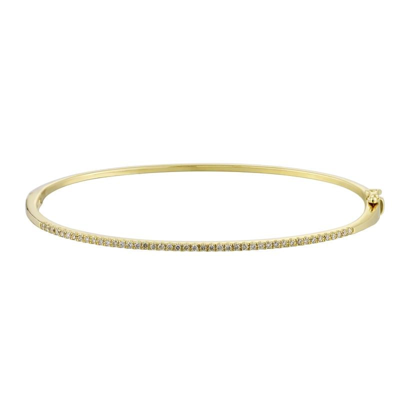 0.31 Ctw Diamond 14k Yellow Gold Round Shape Womens Diamond Bangle Bracelet