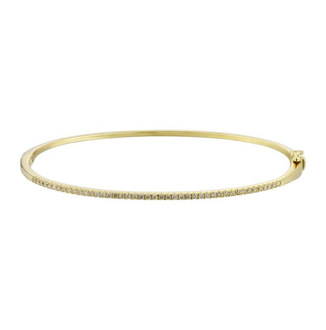 0.31 Ctw Diamond 14k Yellow Gold Round Shape Womens Diamond Bangle Bracelet