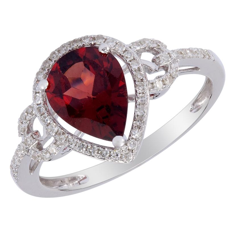 14k White Gold Womens Gemstone Ring