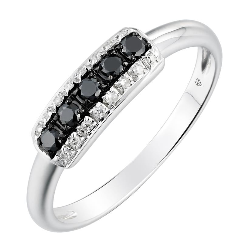 0.19 Ctw Diamond 14k White Gold Womens Diamond Ring