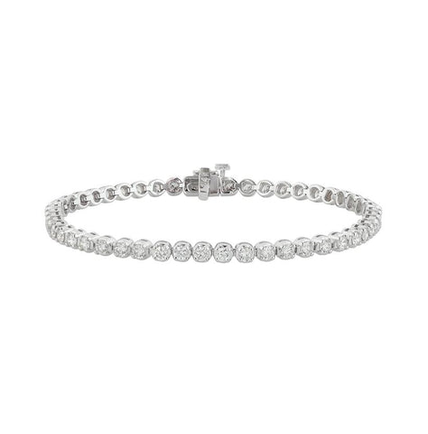 3 Ctw Diamond 14k White Gold Round Shape Womens Diamond Bracelet