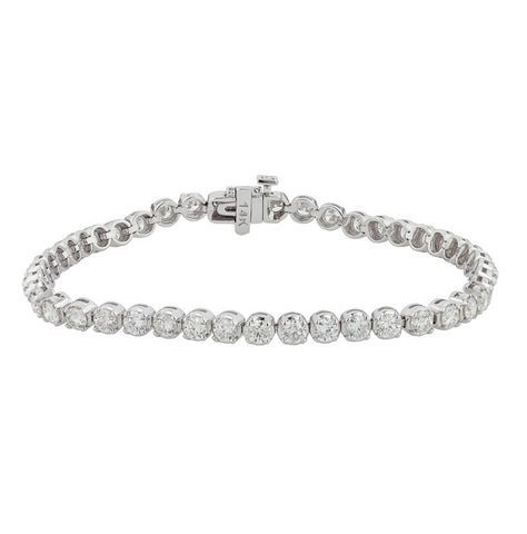 5 Ctw Diamond 14k White Gold Round Shape Womens Diamond Bracelet