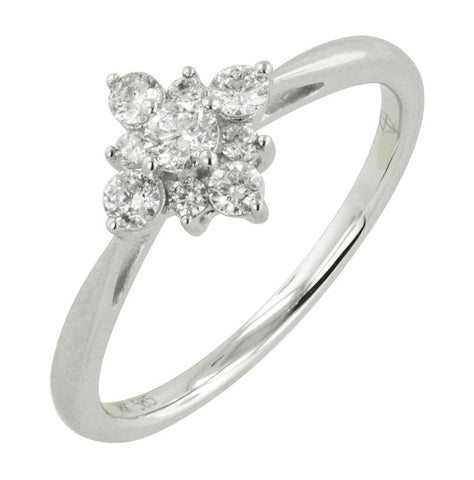 0.32 Ctw Diamond 14k White Gold Round Shape Womens Diamond Ring