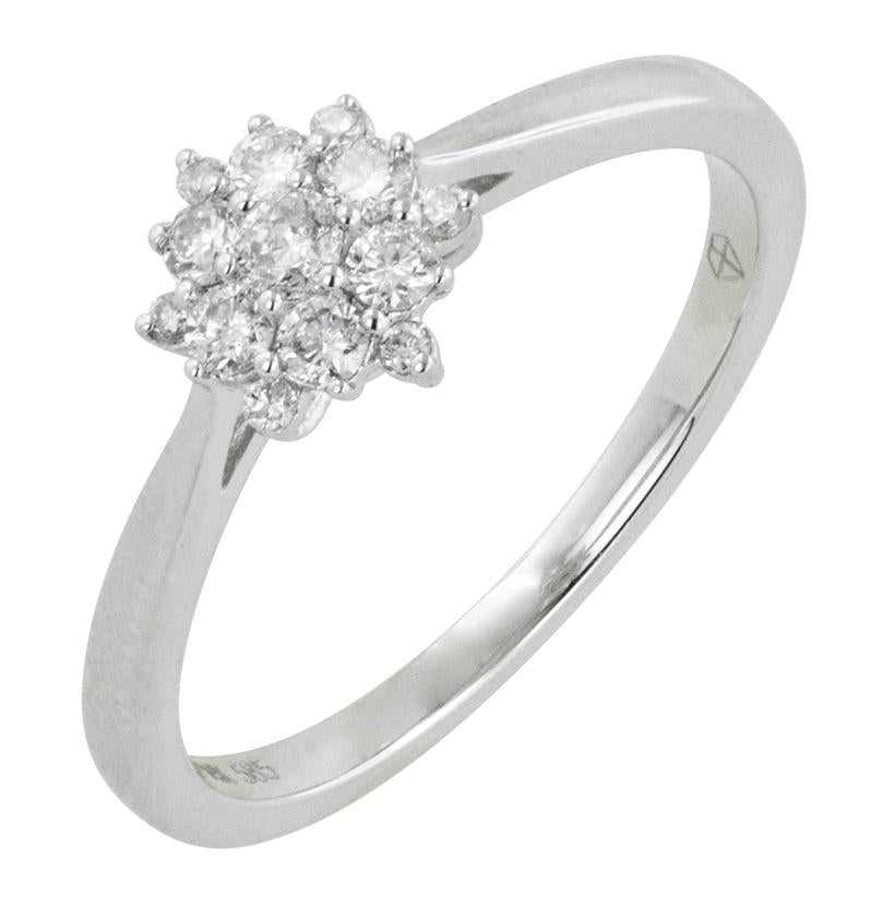 0.24 Ctw Diamond 14k White Gold Round Shape Womens Diamond Ring