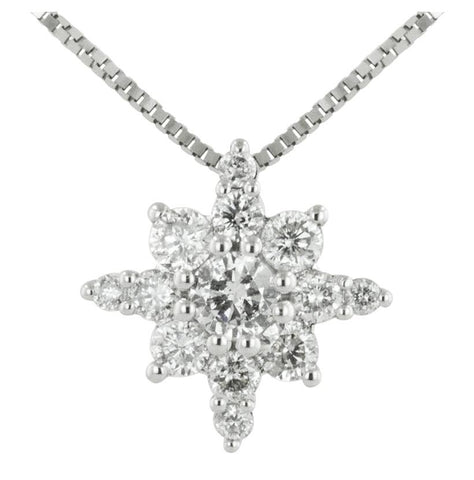 0.32 Ctw Diamond 14k White Gold Round Shape Womens Diamond Necklace