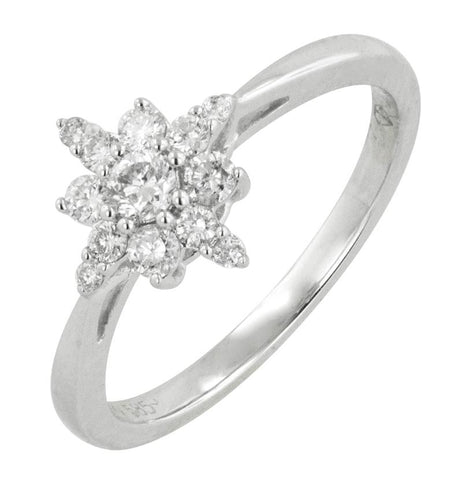 0.32 Ctw Diamond 14k White Gold Round Shape Womens Diamond Ring