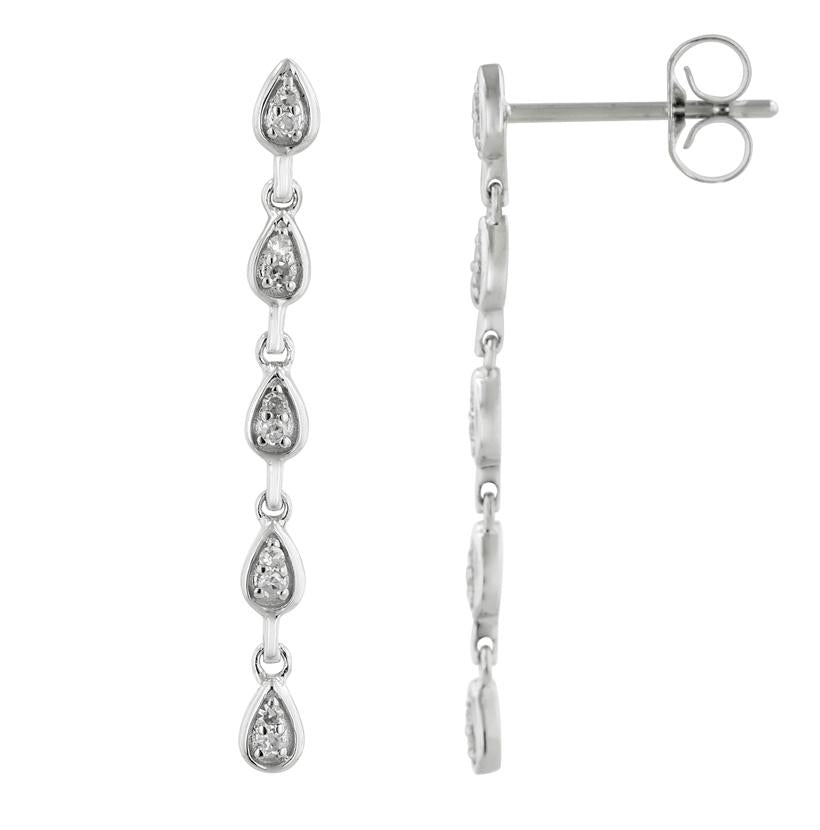 0.1 Ctw Diamond 14k White Gold Round Shape Womens Diamond Earrings