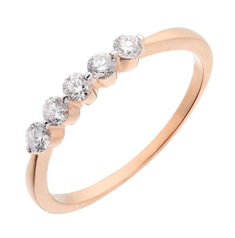 14k Rose Gold Womens Diamond Ring