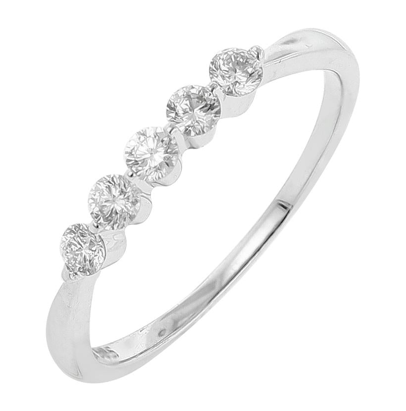 0.3 Ctw Diamond 14k White Gold Round Shape Womens Diamond Ring