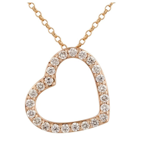 0.25 Ctw Diamond 14k Rose Gold Round Shape Womens Diamond Necklace Pendant With 16 Inch Chain