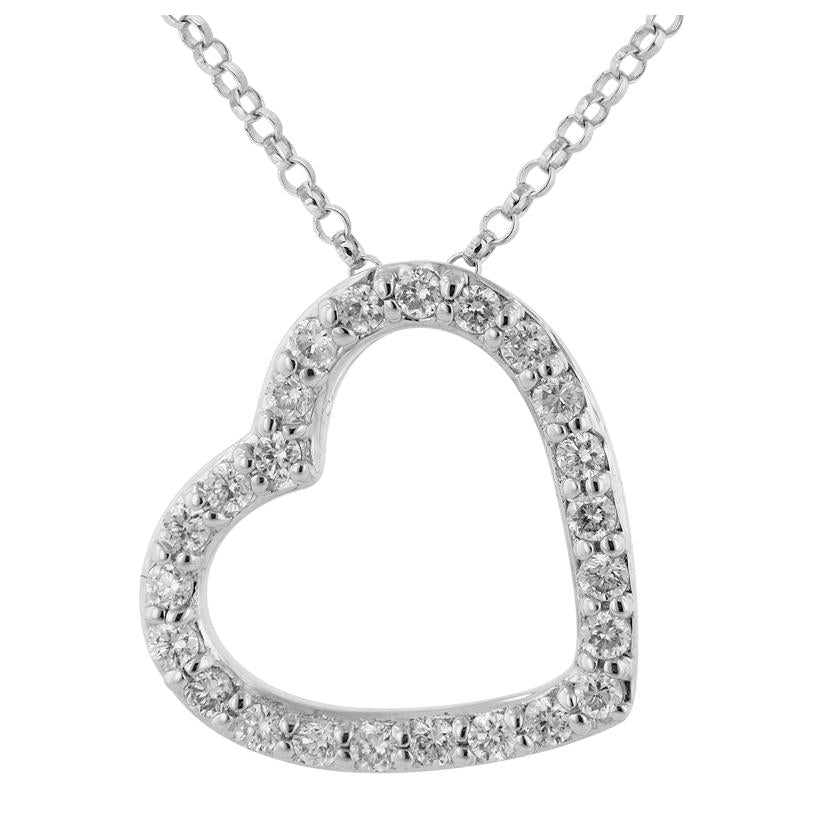 0.25 Ctw Diamond 14k White Gold Round Shape Womens Diamond Necklace Pendant With 16 Inch Chain