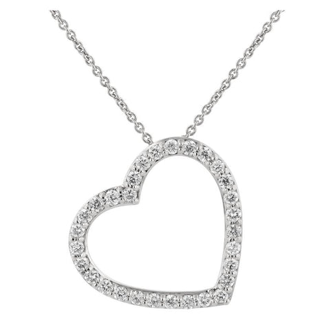 0.32 Ctw Diamond 14k White Gold Round Shape Womens Diamond Necklace Pendant With 16 Inch Chain