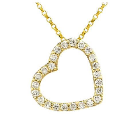 0.25 Ctw Diamond 14k Yellow Gold Round Shape Womens Diamond Necklace Pendant With 16 Inch Chain