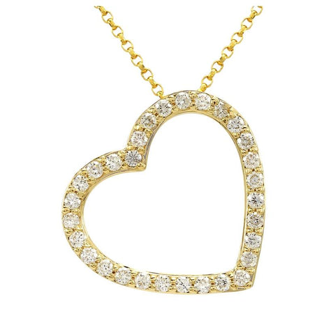 0.32 Ctw Diamond 14k Yellow Gold Round Shape Womens Diamond Necklace Pendant With 16 Inch Chain