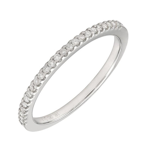 0.13 Ctw Diamond 14k White Gold Round Shape Womens Wedding Band Ring