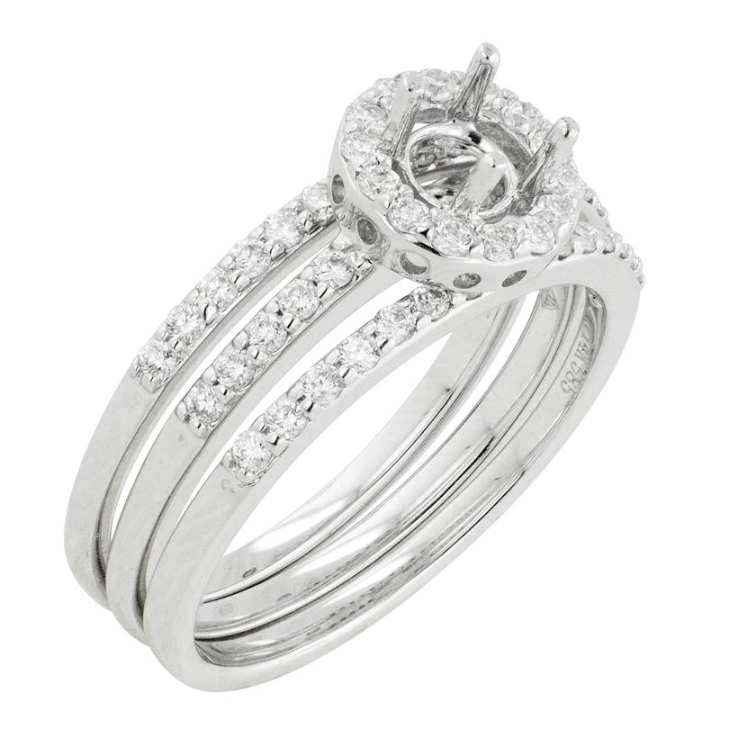 0.5 Ctw Diamond 14k White Gold Round Shape Wedding Engagement Ring