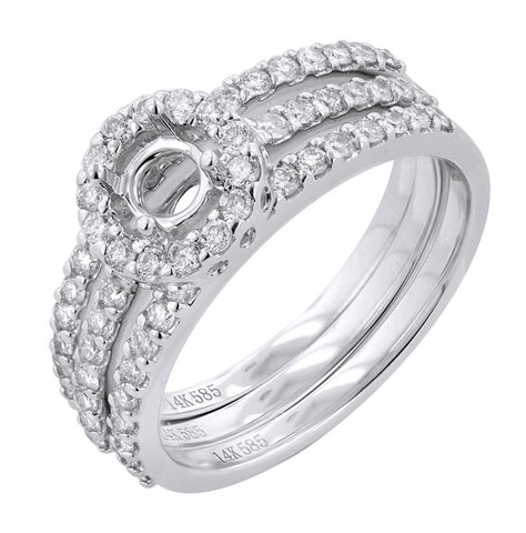 0.75 Ctw Diamond 14k White Gold Round Shape Wedding Engagement Ring