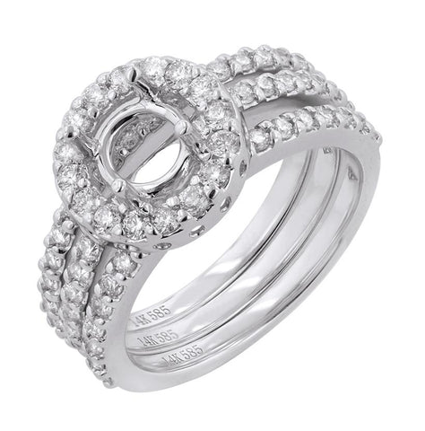 1.0 Ctw Diamond 14k White Gold Round Shape Wedding Engagement Ring