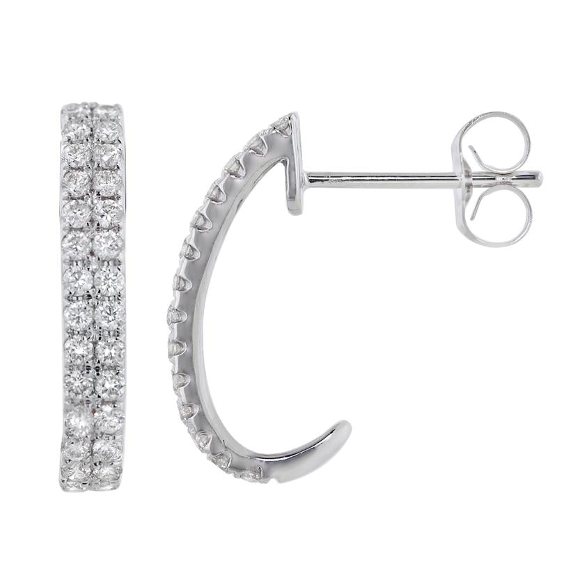 0.49 Ctw Diamond 14k White Gold Round Shape Womens Diamond Earrings