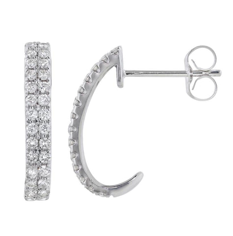 0.49 Ctw Diamond 14k White Gold Round Shape Womens Diamond Earrings