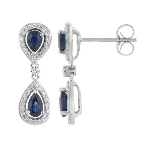 14k White Gold Womens Gemstone Earrings