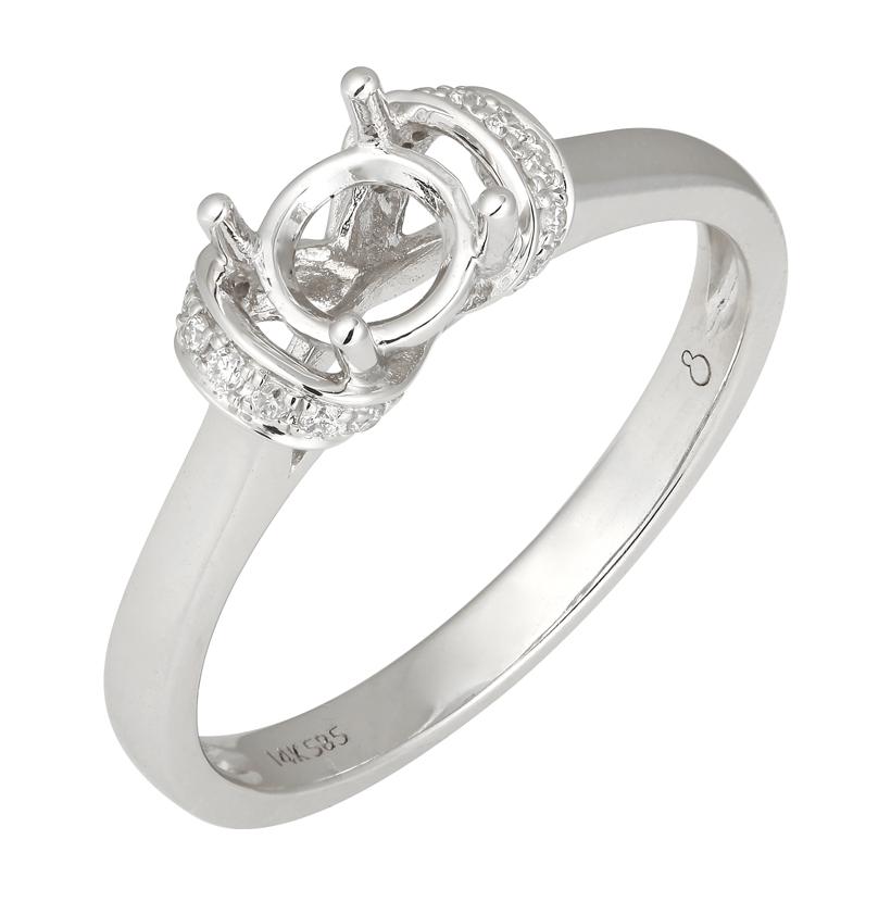 0.07 Ctw Diamond 14k White Gold Round Shape Wedding Engagement Ring