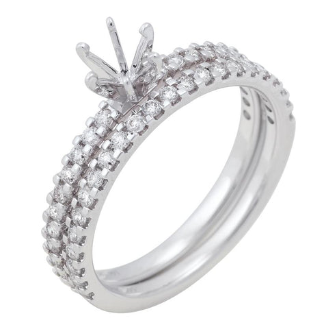 0.49 Ctw Diamond 14k White Gold Round Shape Wedding Engagement Ring