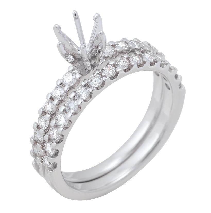 0.75 Ctw Diamond 14k White Gold Round Shape Wedding Engagement Ring
