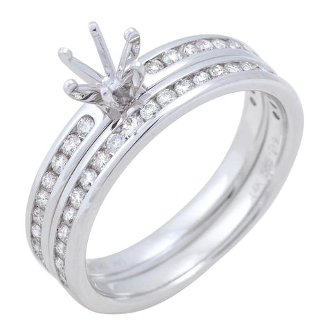 0.5 Ctw Diamond 14k White Gold Round Shape Wedding Engagement Ring