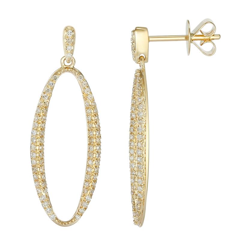 0.46 Ctw Diamond 14k Yellow Gold Round Shape Womens Diamond Earrings