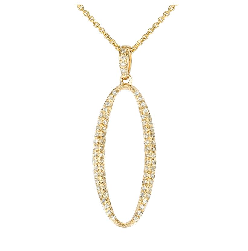 0.22 Ctw Diamond 14k Yellow Gold Round Shape Womens Diamond Necklace Pendant With 16 Inch Chain