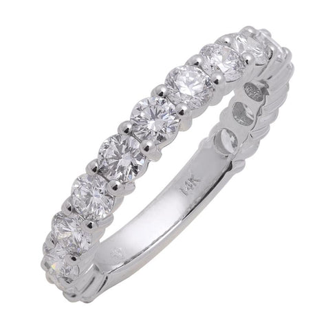 1.76 Ctw Diamond 14k White Gold Round Shape Womens Wedding Band Ring