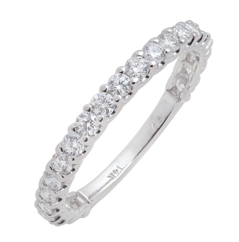 0.7 Ctw Diamond 14k White Gold Round Shape Womens Wedding Band Ring