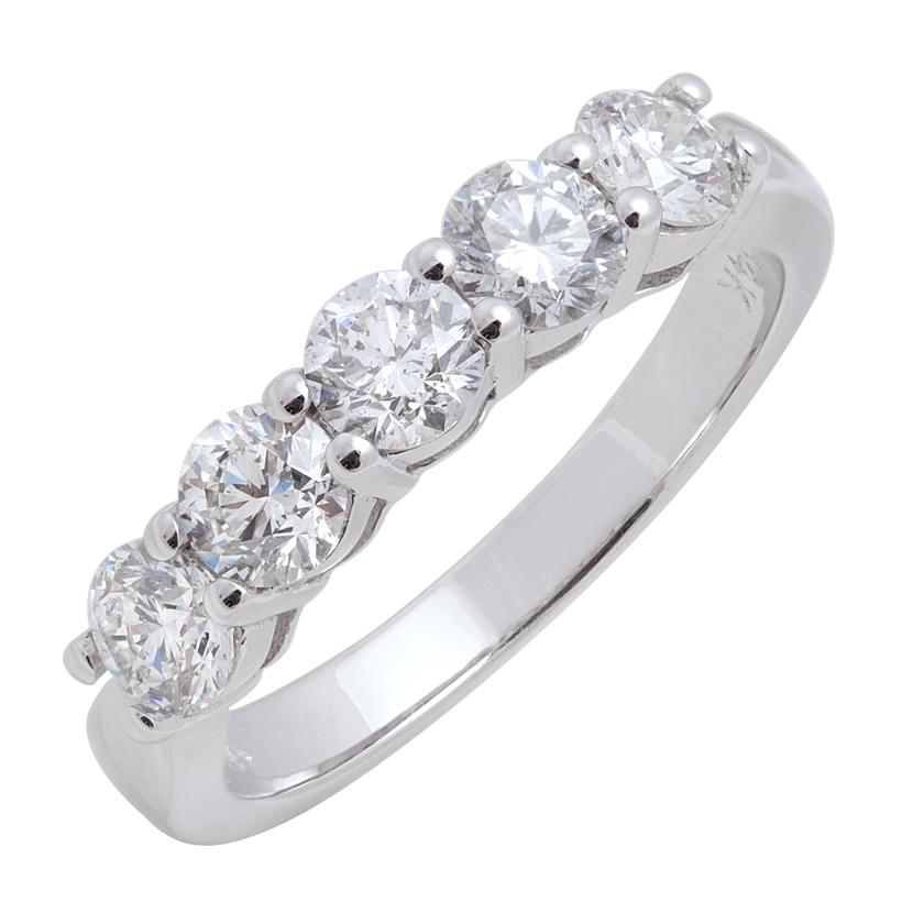 1.31 Ctw Diamond 14k White Gold Round Shape Womens Wedding Band Ring