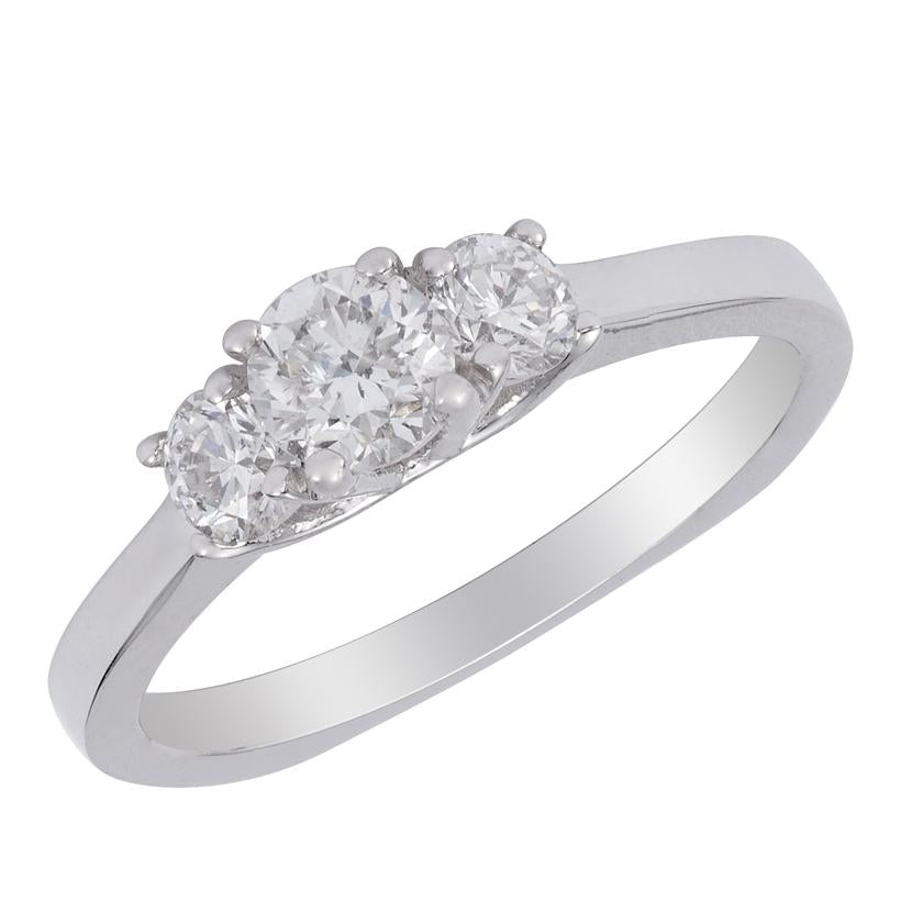0.75 Ctw Diamond 14k White Gold Round Shape Wedding Engagement Ring