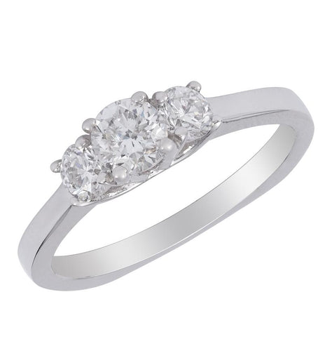 0.75 Ctw Diamond 14k White Gold Round Shape Wedding Engagement Ring