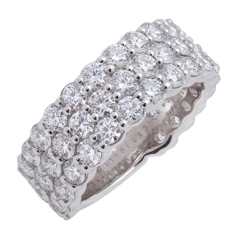 3.8 Ctw Diamond 14k White Gold Round Shape Womens Wedding Band Ring