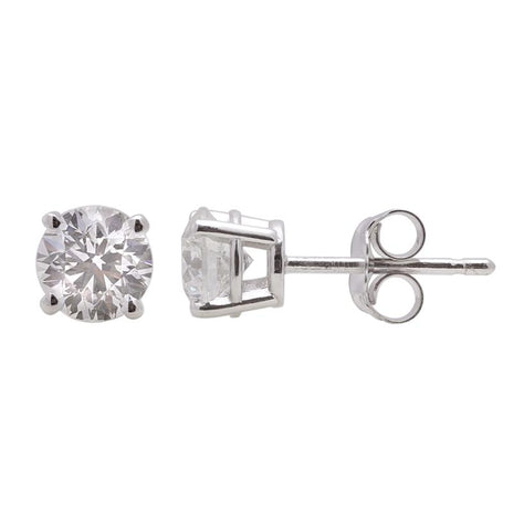 1.03 Ctw Diamond 14k White Gold Round Shape Womens Diamond Earrings