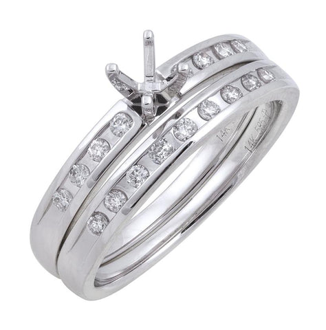 0.25 Ctw Diamond 14k White Gold Round Shape Wedding Engagement Ring