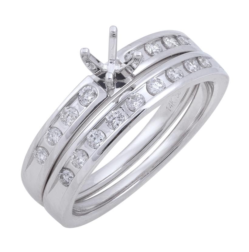 0.34 Ctw Diamond 14k White Gold Round Shape Wedding Engagement Ring